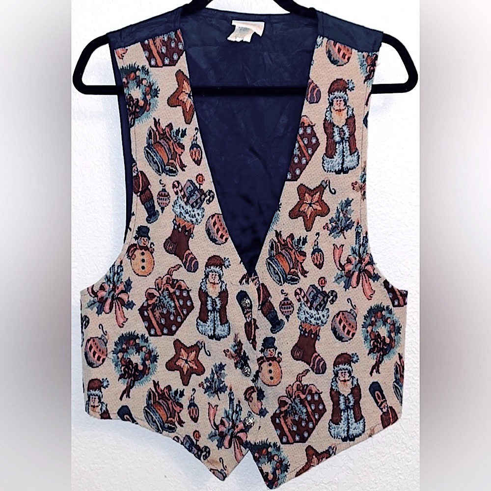 Vintage Backroad Blues Christmas vest size L